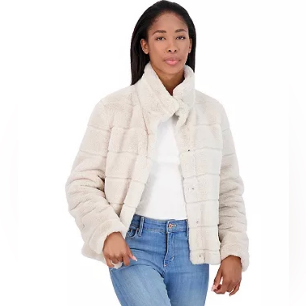 Sebby Collection Faux-Fur Jacket Size Large $120 NWT